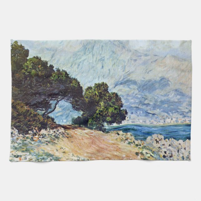 Paño De Cocina Menton visto desde el Cabo Martín por Claude Monet (Horizontal)