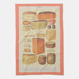 Paño De Cocina Menú de queso de ilustracion de la tabla de quesos