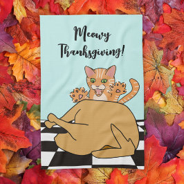 Paño De Cocina Meowy Thankess Funny Cat Personalizado de Turquía