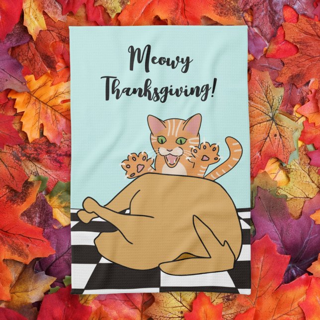 Paño De Cocina Meowy Thankess Funny Cat Personalizado de Turquía (Subido por el creador)