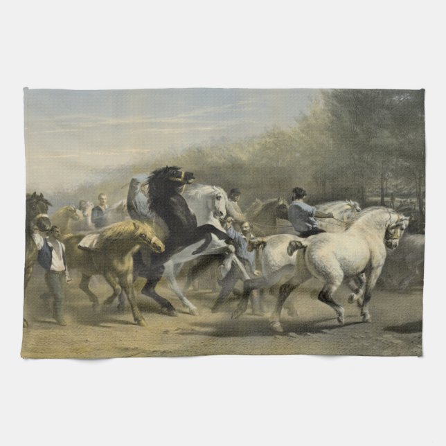 Paño De Cocina Mercado 1855 del caballo de París (Horizontal)