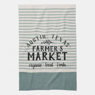 Paño De Cocina Mercado de agricultores Personalizados de franjas