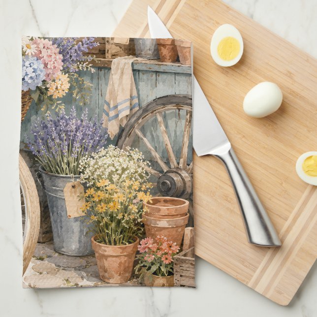 Paño De Cocina Mercado de Flores Bloomcore Bicicleta (Doblado Cuarto)