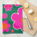 Paño De Cocina Mercado de flores Honolulu Decoración moderna Flor<br><div class="desc">Mercado de flores Honolulu: arte floral abstracto - flores retro impresas - rosa y verde.</div>