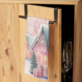 Paño De Cocina Mercado de Navidades íntimos y rosados - Escena in