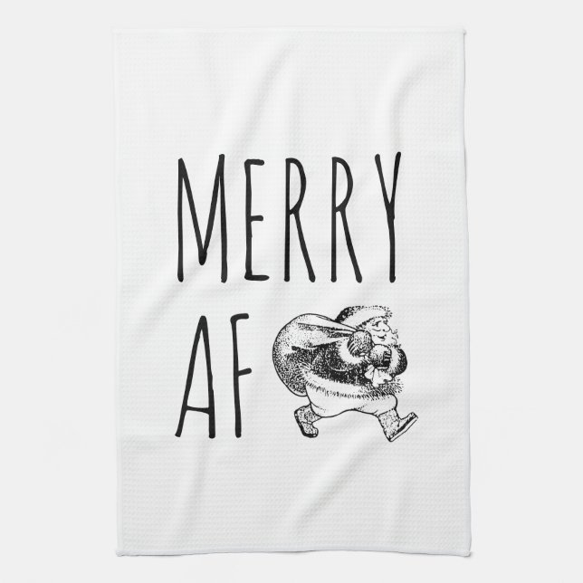 Paño De Cocina Merry AF Funny Santa Navidades (Vertical)