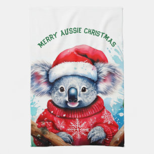 Paño De Cocina Merry Aussie Navidades Koala