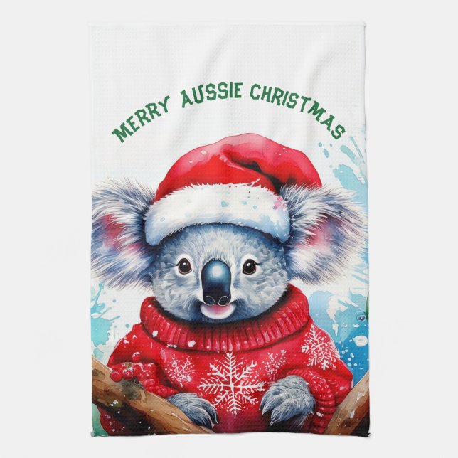 Paño De Cocina Merry Aussie Navidades Koala (Vertical)