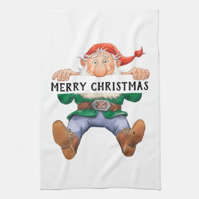 Paño De Cocina Merry Christmas Elf (Vertical)