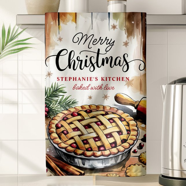 Paño De Cocina Merry Christmas Pie Baking Personalizado (Subido por el creador)