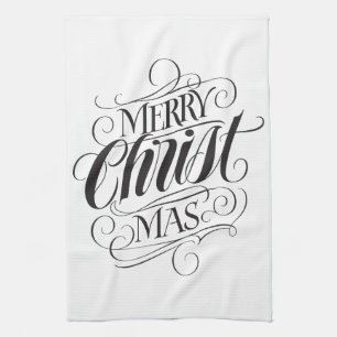Paño De Cocina Merry CHRISTmas Religious Calligraphy Lettering