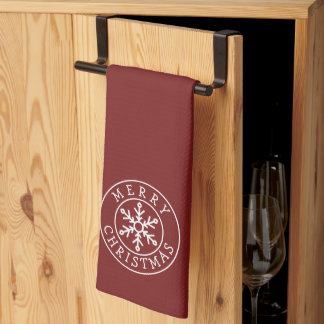 Paño De Cocina Merry Christmas Snowflake