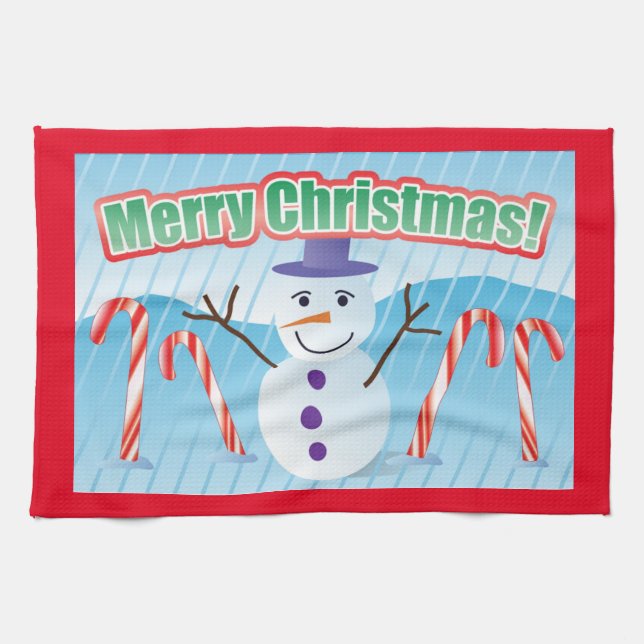 PAÑO DE COCINA MERRY CHRISTMAS SNOWMAN KITCHEN TOWEL (Horizontal)