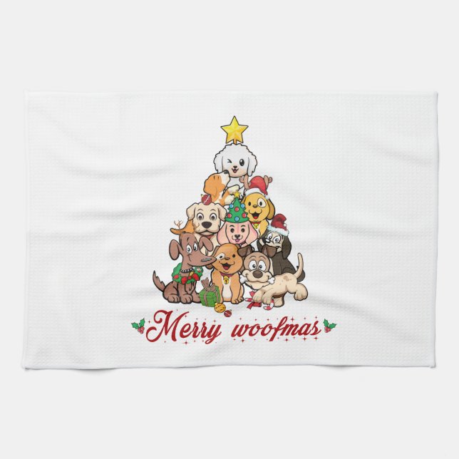 Paño De Cocina Merry Woofmas (Horizontal)