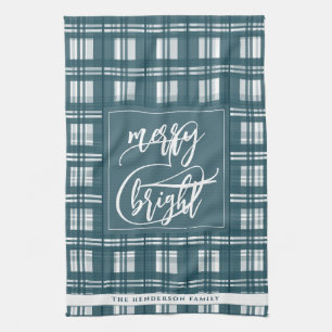 Paño De Cocina Merry y Bright   Nombre de familia   Placas verdes