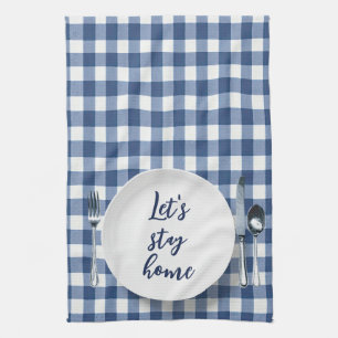 Paño De Cocina Mesa De Cena En Blue Gingham