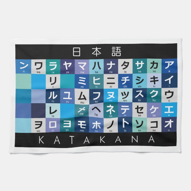 Paño De Cocina Mesa katakana japonesa (Horizontal)