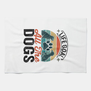 Paño De Cocina Meta de vida todos los perros diseño vintage amant
