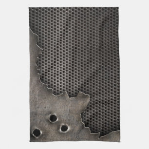 Paño De Cocina Metal con el fondo de los agujeros de bala