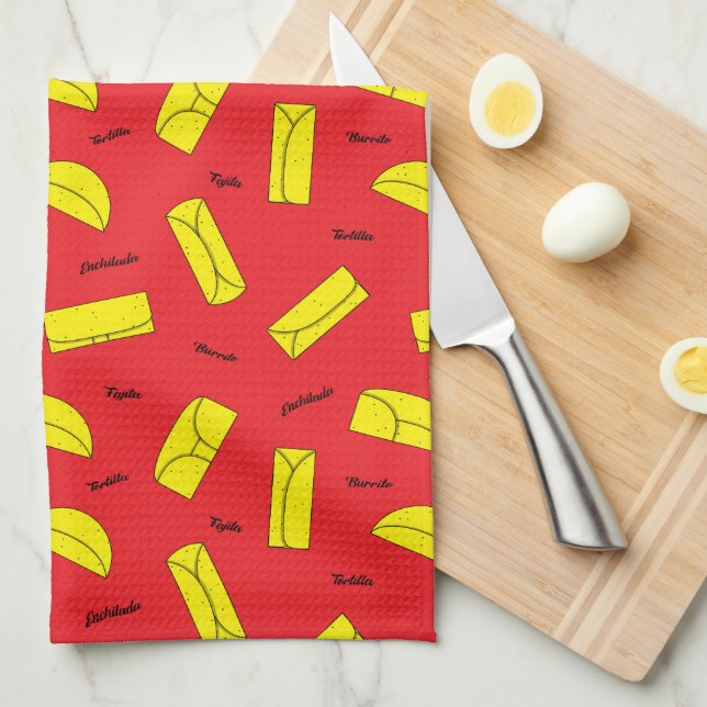 Paño De Cocina Mexican Cuisine Tortilla Burrito Fajita Enchilada (Doblado Cuarto)
