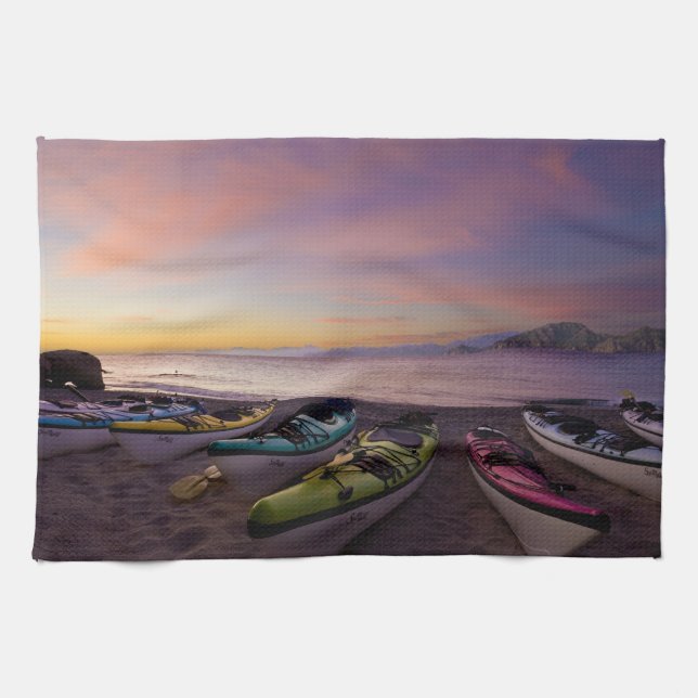 Paño De Cocina México, Baja, Mar de Cortés. Kayaks y (Horizontal)