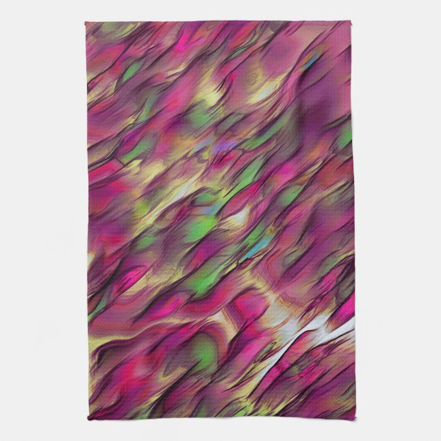 Paño De Cocina Mezcla de puntos opacos y cromados verdes y burdeo (Vertical)