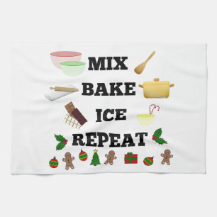 Paño De Cocina Mezclar el hielo Bake Repetir! en un Navidad