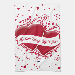 Paño De Cocina ¡Mi Corazón Pertenece Únicamente A Ti! Corazones r