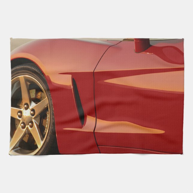 Paño De Cocina Mi Corvette rojo (Horizontal)