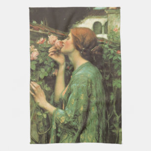 Paño De Cocina Mi dulce Rosa, o el alma del Rosa por Waterhouse