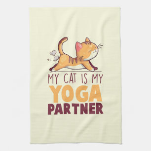 Paño De Cocina Mi gato es mi compañero de yoga