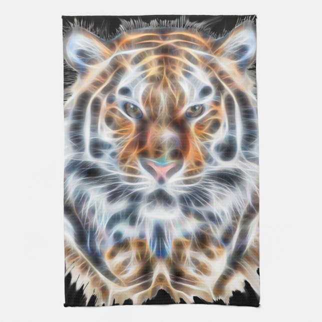 Paño De Cocina Mi gato está actuando con energía facial tigre (Vertical)