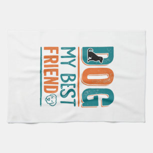 Paño De Cocina Mi mejor amigo perro Diseño de camiseta vintage pa
