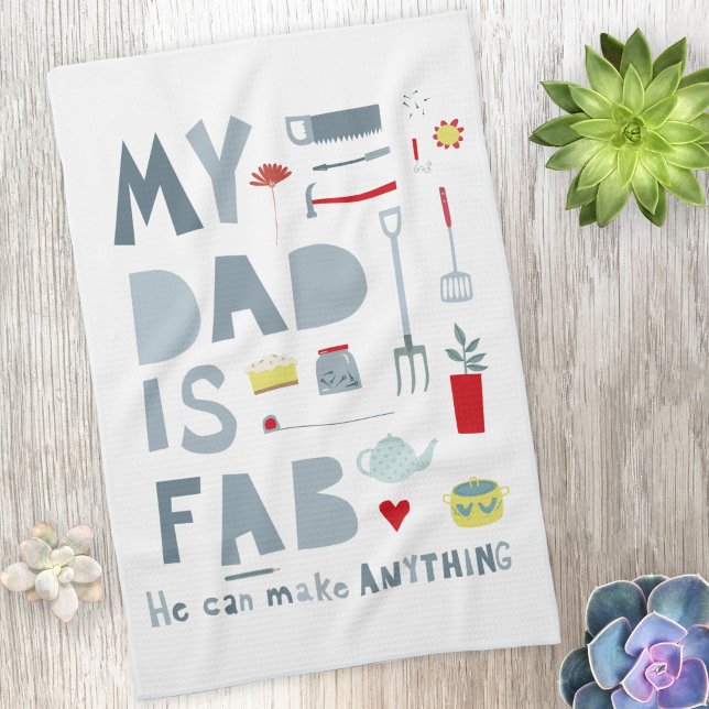 Paño De Cocina Mi papá es Fab (My Dad is Fab kitchen tea towel)