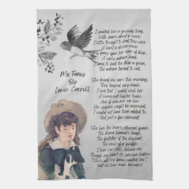 Paño De Cocina Mi Poema De Fancy Por Lewis Carroll (Vertical)