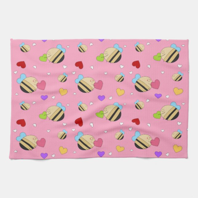 Paño De Cocina Mía Abeja San Valentín (Horizontal)