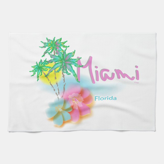 Paño De Cocina Miami hermosa la Florida (Horizontal)
