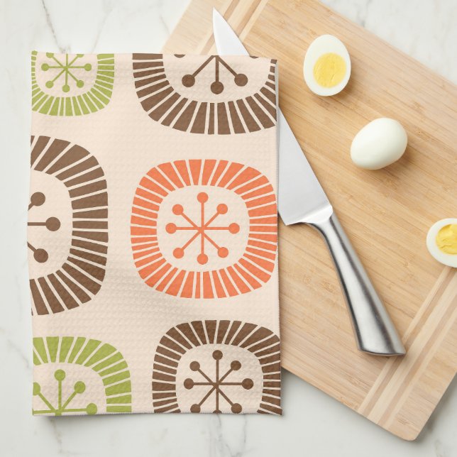 Paño De Cocina Mid Century Modern Atomic Age (Doblado Cuarto)