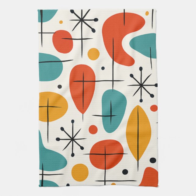 Paño De Cocina Mid Century Modern Starburst Pattern (Vertical)