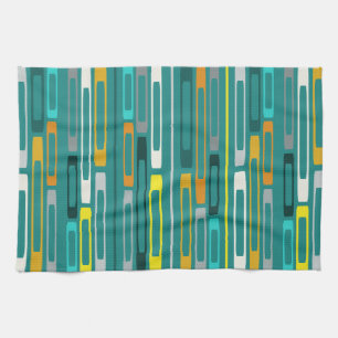 Paño De Cocina Mid Century Retro Flat Rocks Turquoise