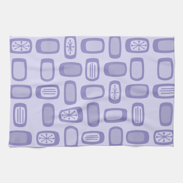 Paño De Cocina Midcentury MCM Rounded Rectangles Lavender (Horizontal)