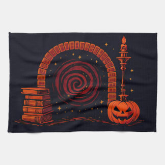 Paño De Cocina Midnight Hearth Medieval-Naranja y negro