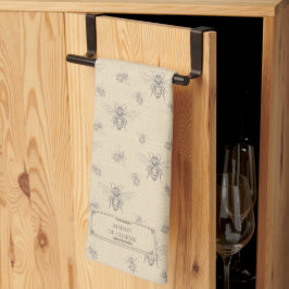 Paño De Cocina Miel beige abeja francés campo vintage rústico