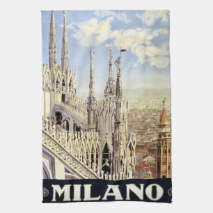 Paño De Cocina Milano Italia Catedral Gótica Duomo Viaje Antiguo