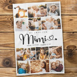 Paño De Cocina Mimi We Love you Heart Modern Collage de fotos<br><div class="desc">¡Te queremos, Mimi! Pequeña y moderna toalla de cocina de colección de fotos de la familia de personalizados para mostrar a la abuela lo mucho que le encanta. Nos encanta este diseño de escritura con letras a mano con un corazón floreciente, lo que hace de esto un sincero regalo de...</div>