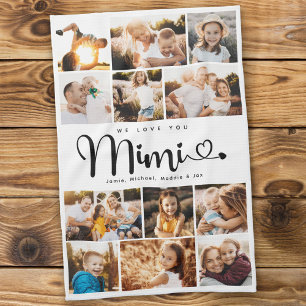 Paño De Cocina Mimi We Love you Heart Modern Collage de fotos