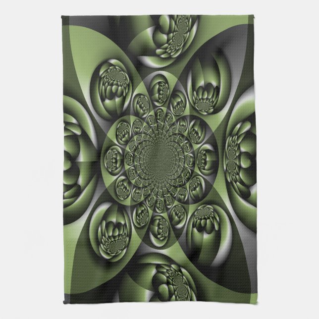 Paño De Cocina Mini Esferas del bosque verde blanco (Vertical)