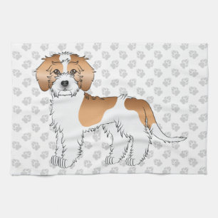 Paño De Cocina Mini Goldendoodle de color albaricoque parti-color
