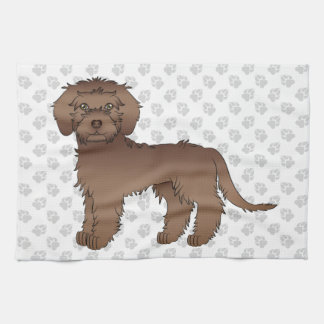 Paño De Cocina Mini Goldendoodle Marrón Lindo Perro de Dibujos An