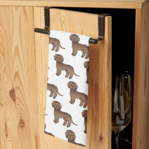 Paño De Cocina Mini Goldendoodle Marrón Patrón de Perro de Dibujo